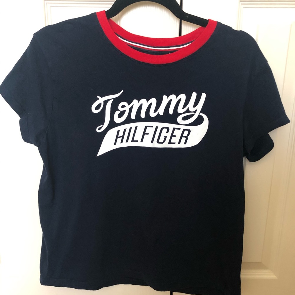 Blue white and red Tommy Hilfiger t-shirt
